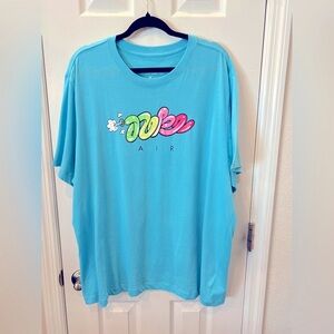 Nike Blue and Green Short Sleeve Tee with Graphic Design